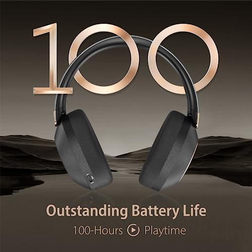 Active Noise Cancelling Headphones, 100H Playtime Headphones Wireless Bluetooth, Bluetooth Headphone with Mic, Over Ear Wireless Headphone with Deep Bass,Fast Charging for Travel - Image 2