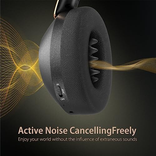 Active Noise Cancelling Headphones, 100H Playtime Headphones Wireless Bluetooth, Bluetooth Headphone with Mic, Over Ear Wireless Headphone with Deep Bass,Fast Charging for Travel - Image 4