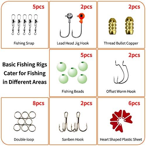 Fishing Lures Kit for Freshwater Bait Tackle Kit for Bass Trout Salmon Fishing Accessories Tackle Box Including Spoon Lures Soft Plastic Worms Gifts for Men - Image 6